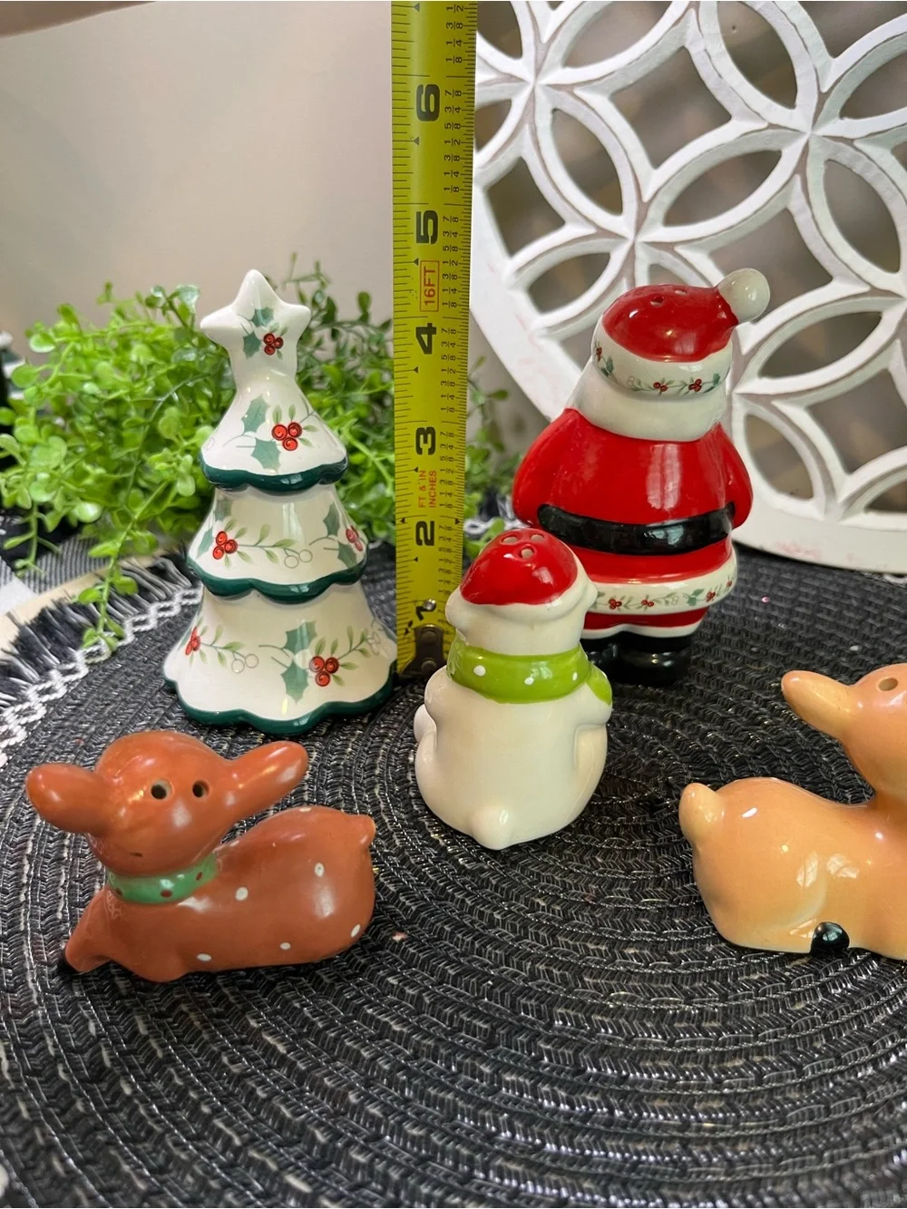 Holiday Ceramic Salt & Pepper Figurines - Set of Five